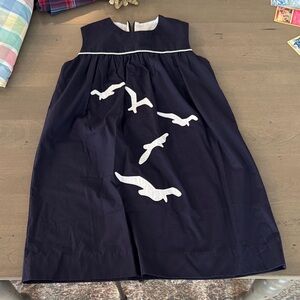 The Beaufort Bonnet Company Navy Dress with White Bird Accents size 10